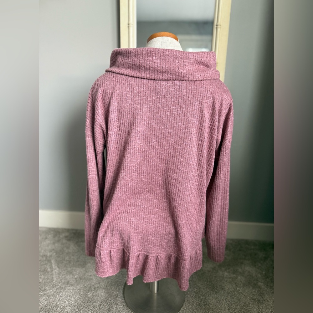 Anthropologie Maeve Addie Ruffled Hacci Cowl Neck Pullover Size small EUC - Picture 2 of 11